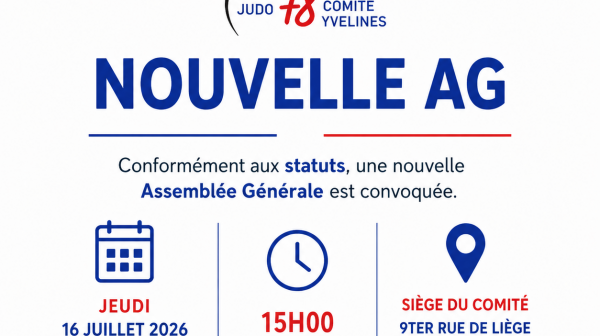 Nouvelle AG le 16 Juillet 2026
